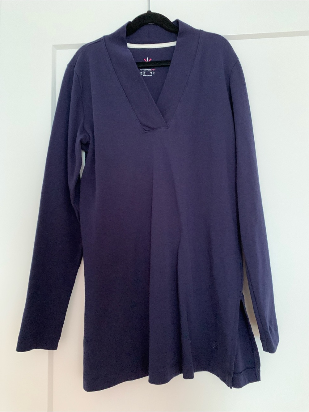 Isaac Mizrahi Navy V-Neck Long Sleeve Tunic